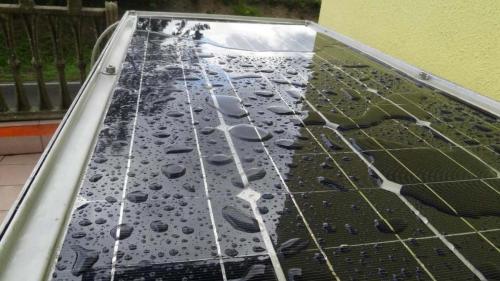 Solar roof as shelter from the rain